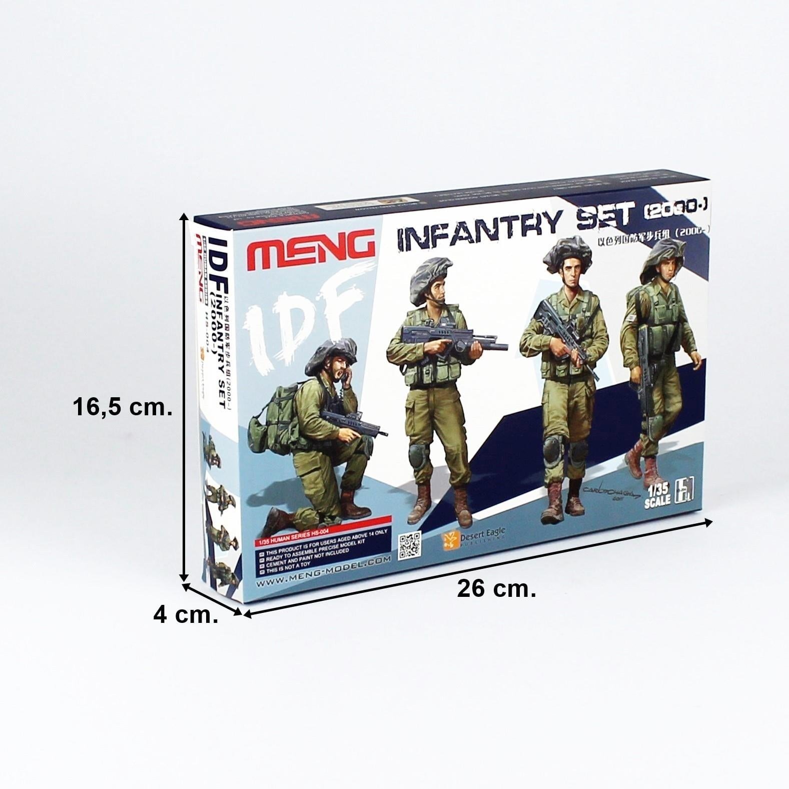 Meng HS-004 1/35 Ölçek, IDF Piyadeleri (2000- ), 4 Adet, Plastik Figür Model Kiti