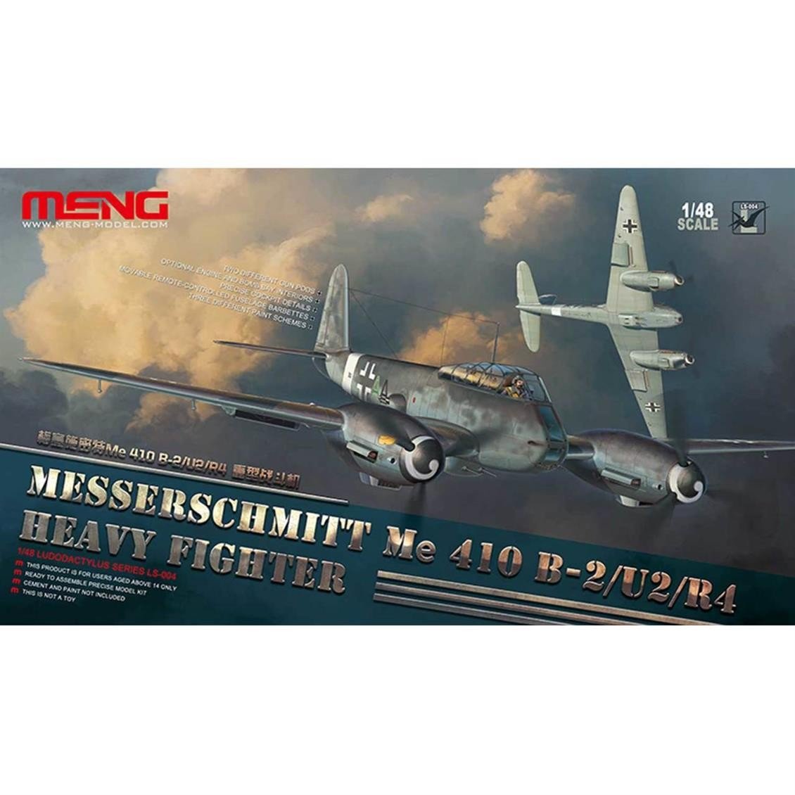 Meng LS-004 1/48 Ölçek, Messerschmitt Me 410B-2/U2/R4 Bombardıman Uçağı, Plastik Model Kiti