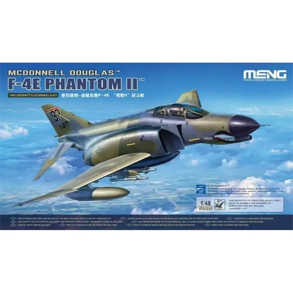 Meng LS-017 1/48 Ölçek, McDonnell Douglas F-4E Phantom II Savaş Uçağı, Plastik Model Kiti