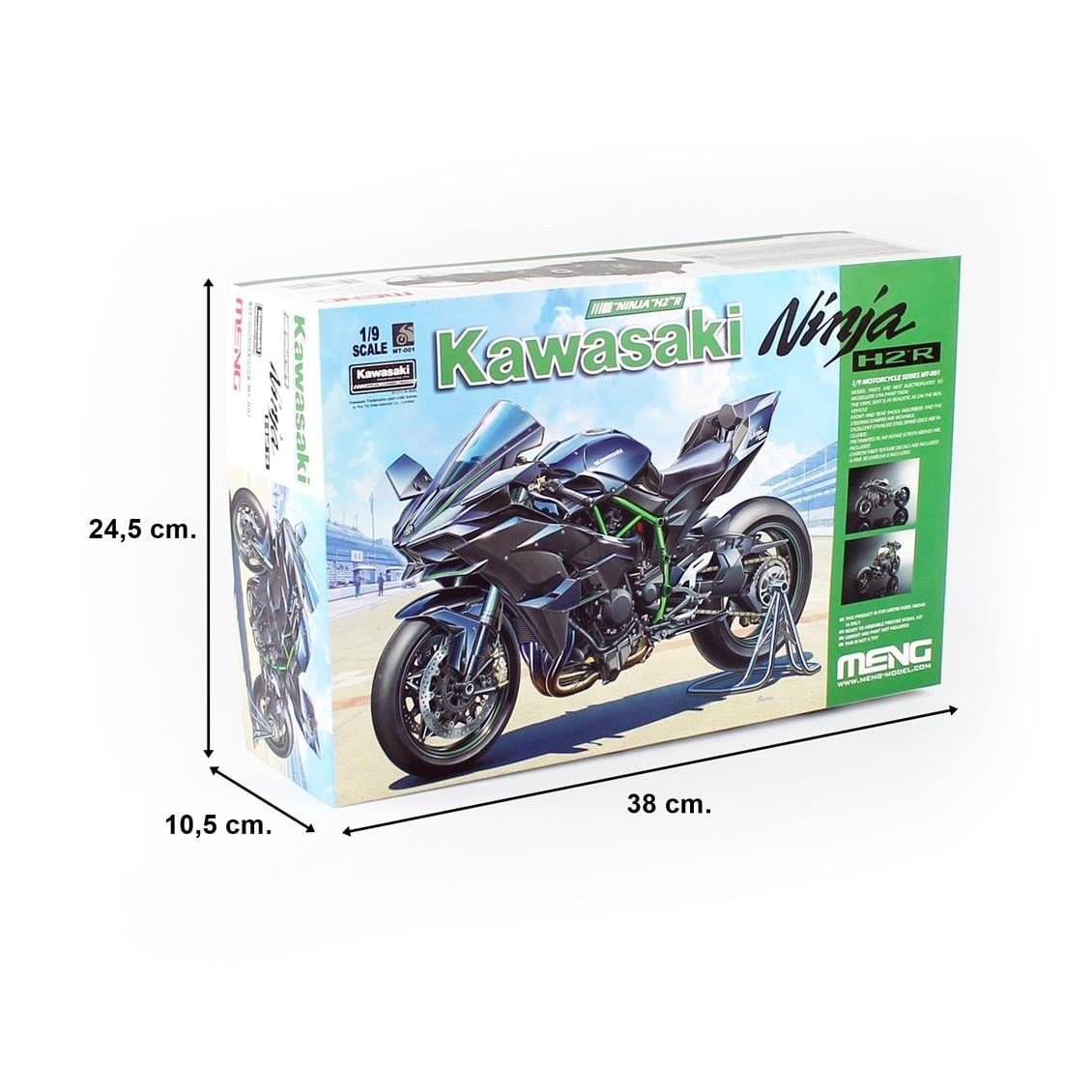 Meng MT-001 1/9 Ölçek, Kawasaki Ninja H2R Motorsiklet, Plastik Model Kiti