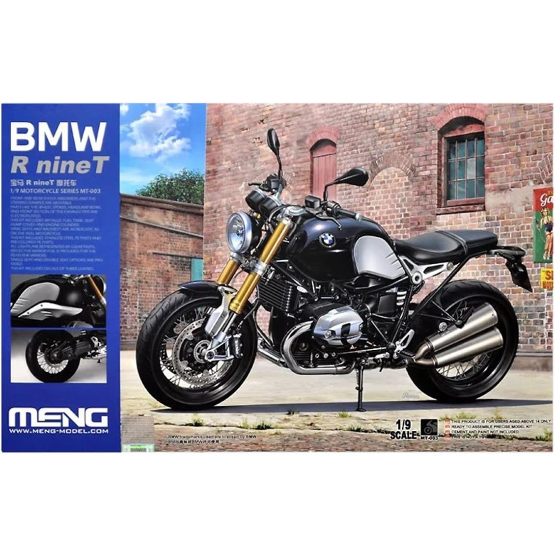 Meng MT-003 1/9 Ölçek, BMW R nineT Motorsiklet, Plastik Model Kiti