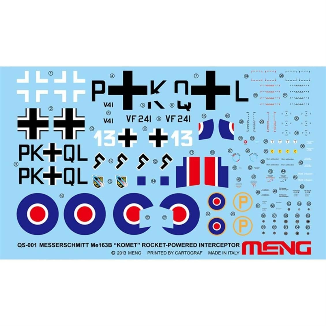 Meng QS-001 1/32 Ölçek, Messerschmitt Me163B (Komet) Savaş Uçağı, Plastik Model Kiti