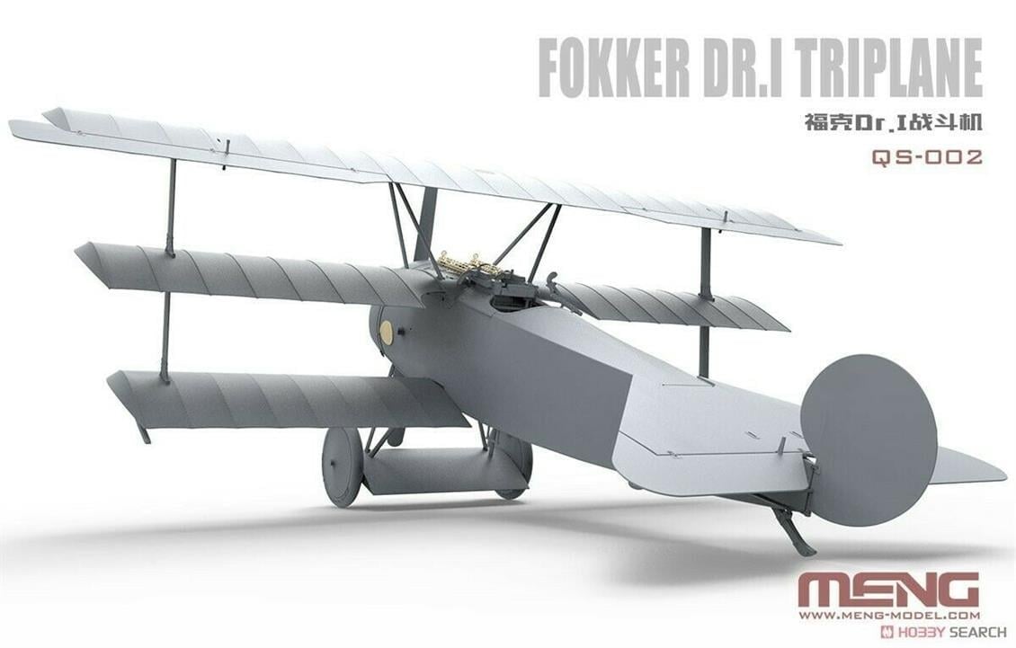 Meng QS-016 1/32 Ölçek, Fokker Dr.I Kızıl Baron Üç Kanatlı Savaş Uçağı, Plastik Model Kiti
