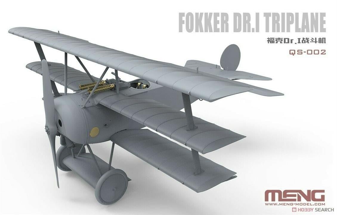 Meng QS-016 1/32 Ölçek, Fokker Dr.I Kızıl Baron Üç Kanatlı Savaş Uçağı, Plastik Model Kiti