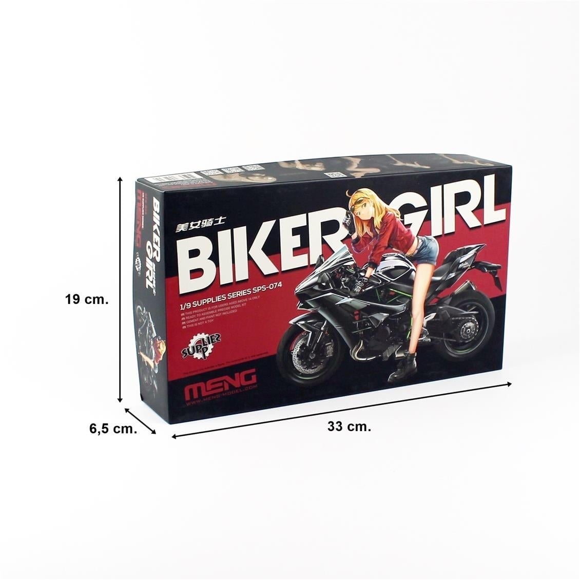 Meng SPS-074 1/9 Ölçek, RESIN Motorsiklet Sürücüsü Kız Figürü