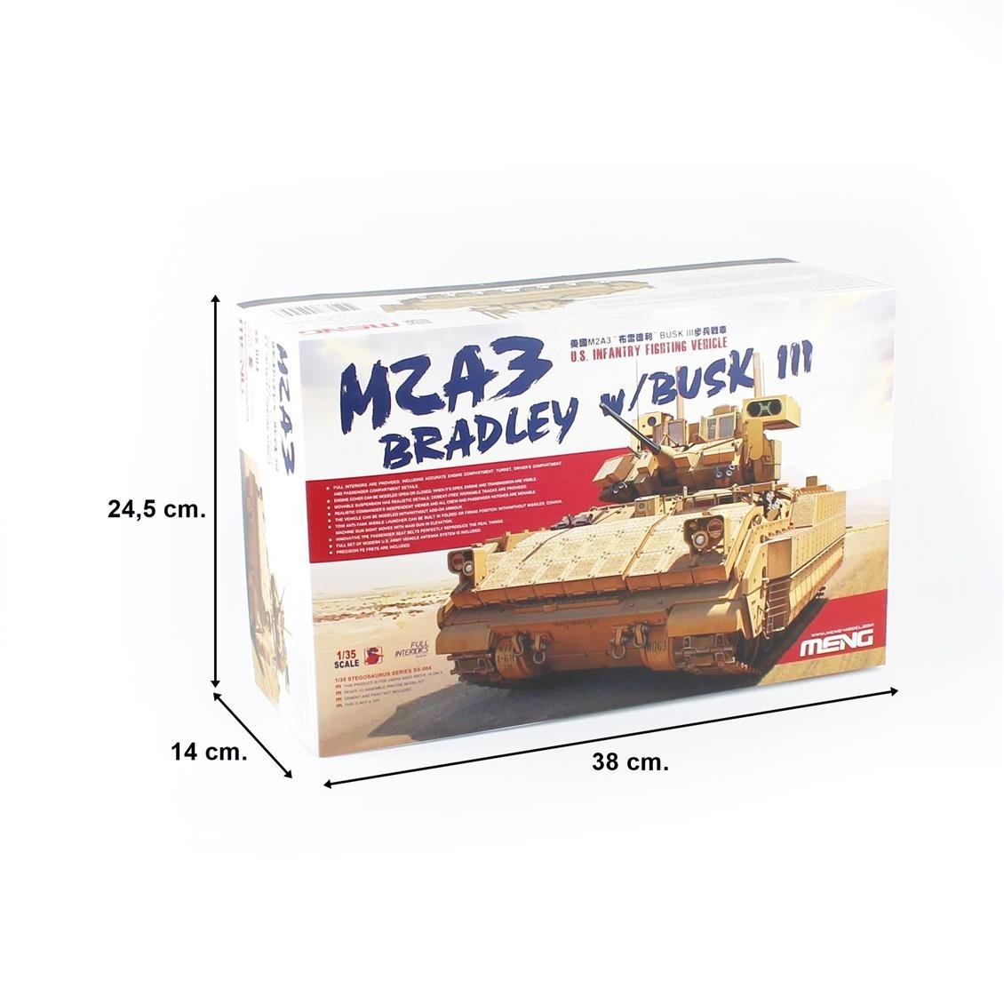 Meng SS-004 1/35 Ölçek, M2A3 Bradley, BUSK III Ekipmanlı Askeri Aracı, Plastik Model Kiti