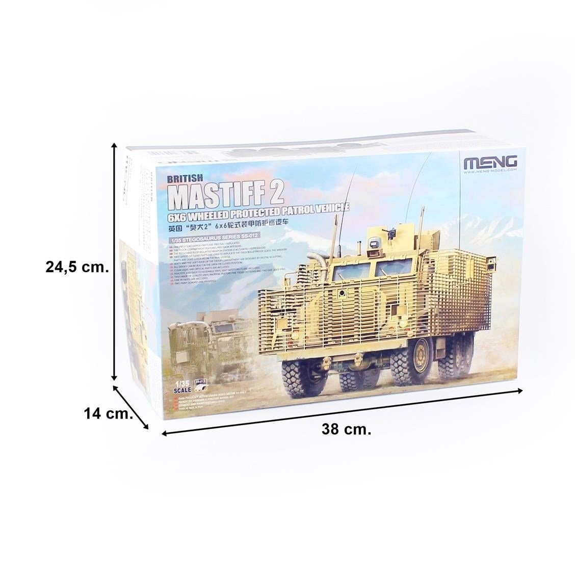 Meng SS-012 1/35 Ölçek, British Mastiff-2 6X6 Zırhlı Devriye Aracı, Plastik Model Kiti