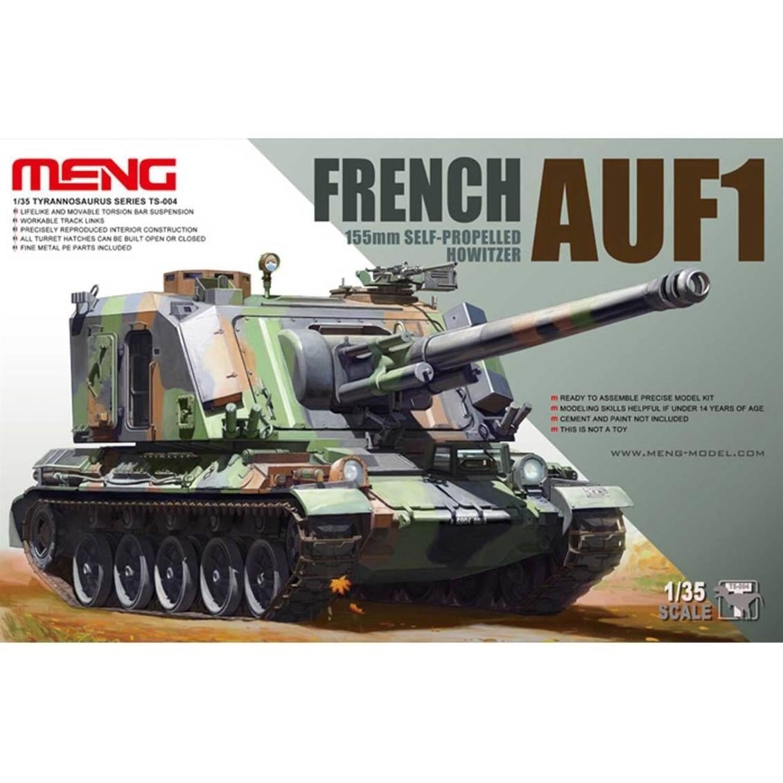 Meng TS-004 1/35 Ölçek, Fransız AUF1, 155mm Kundağı Motorlu Obüs, Plastik Model Kiti