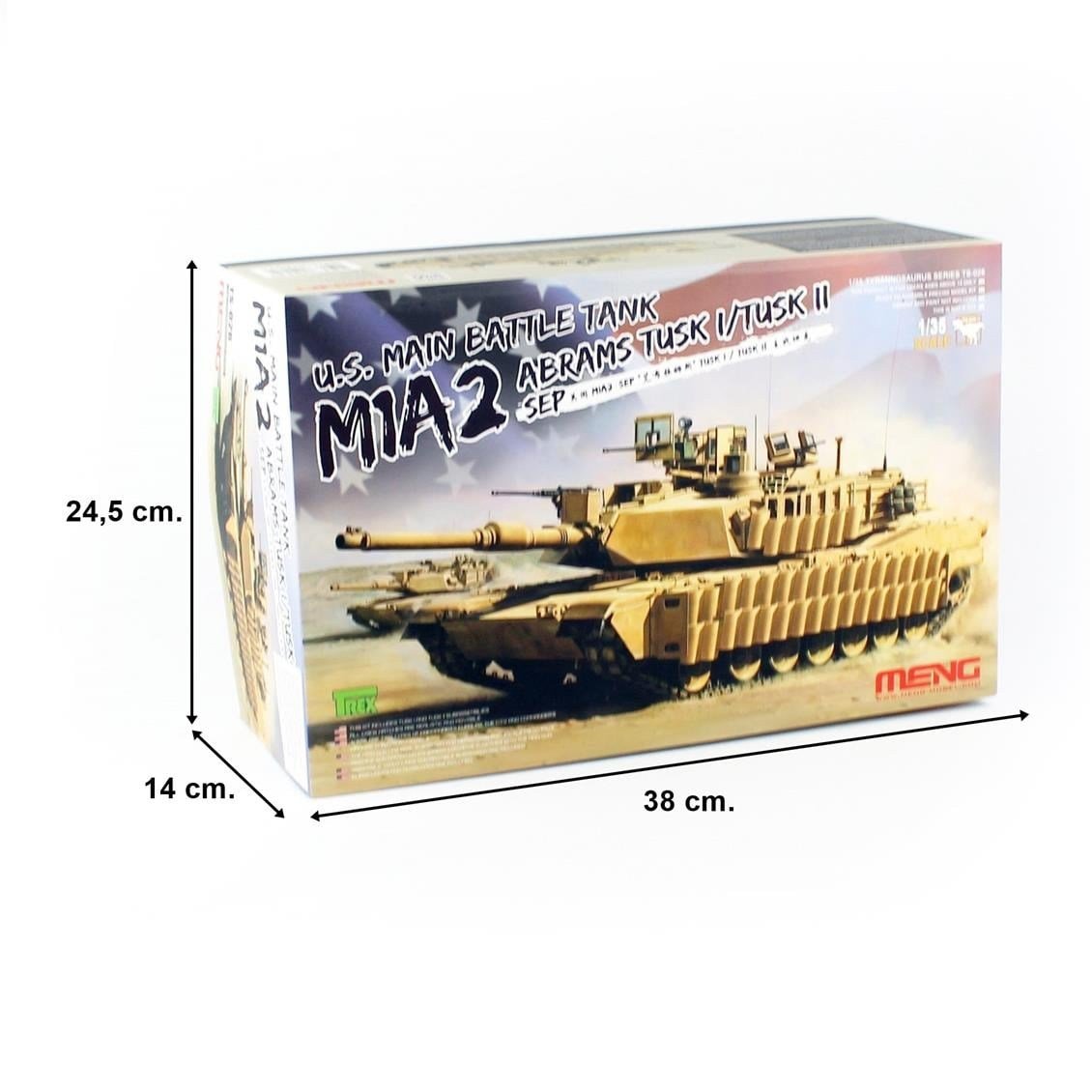 Meng TS-026 1/35 Ölçek, M1A2 SEP Abrams TUSK I/TUSK II ABD Ana Muharebe Tankı, Plastik Model Kiti