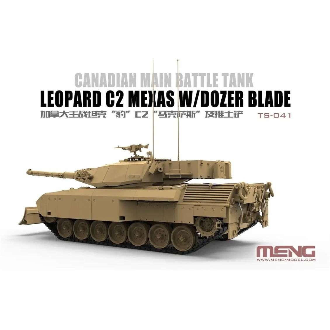 Meng TS-041 1/35 Ölçek, Kanada Leopard C2 MEXAS, Dozer Bıçaklı Ana Muharebe Tankı, Plastik Model Kiti
