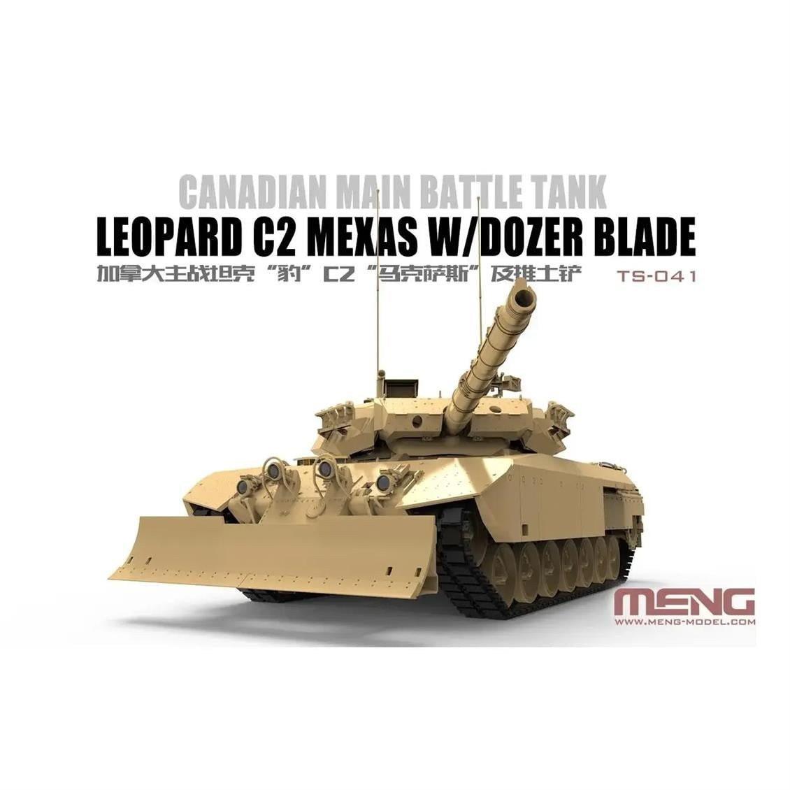 Meng TS-041 1/35 Ölçek, Kanada Leopard C2 MEXAS, Dozer Bıçaklı Ana Muharebe Tankı, Plastik Model Kiti