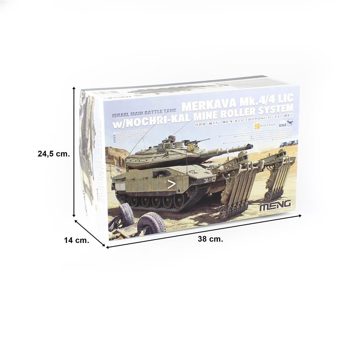 Meng TS-049 1/35 Ölçek, Israil Ana Muharebe Tankı Merkava Mk.4/4LIC ve Nochri-Kal Mayın Temizleme Aparatı, Plastik Model Kiti