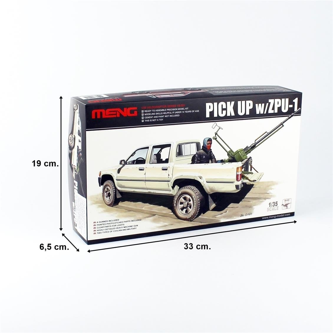 Meng VS-001 1/35 Ölçek, ZPU-1 Silahlı Toyota Hilux Kamyonet, Plastik Model Kiti