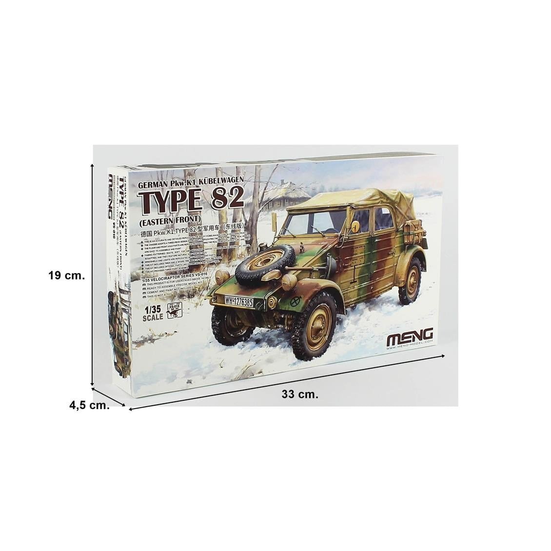 Meng VS016 1/35 Ölçek, German Pkw.K1 Kübelwagen Type 82 (Eastern Front), Plastik Model Kiti