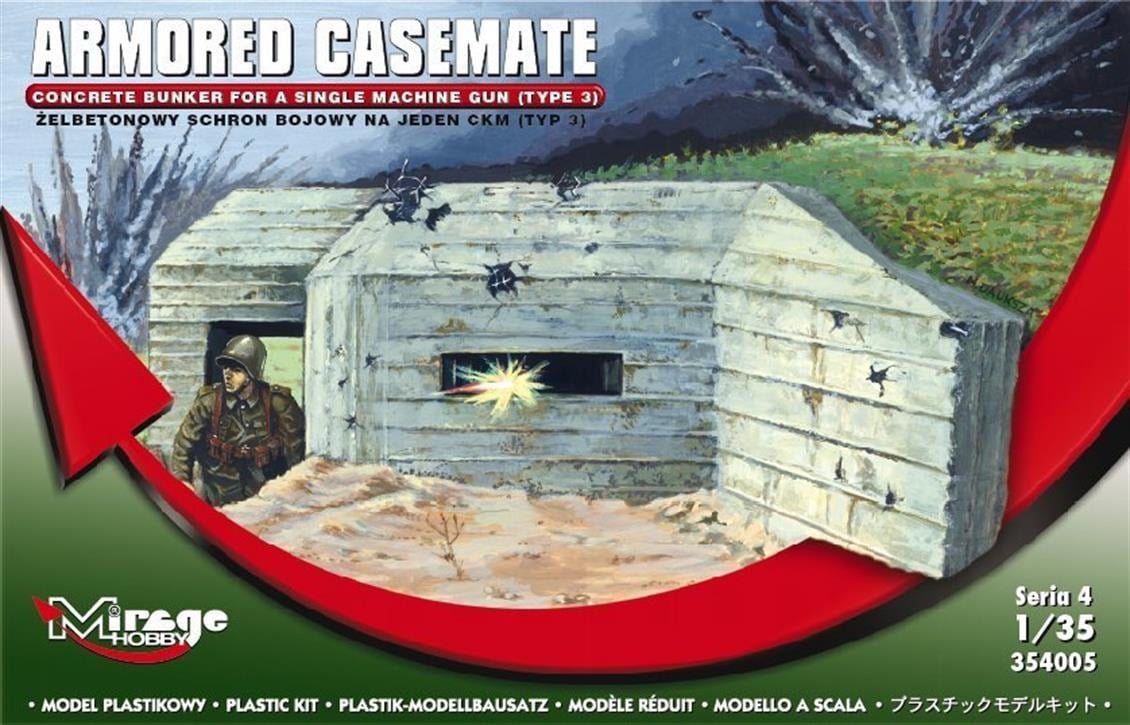 Mirage 354005 1/35 Ölçek, Armored Casemate Concrete Bunker For A, Plastik Model kiti