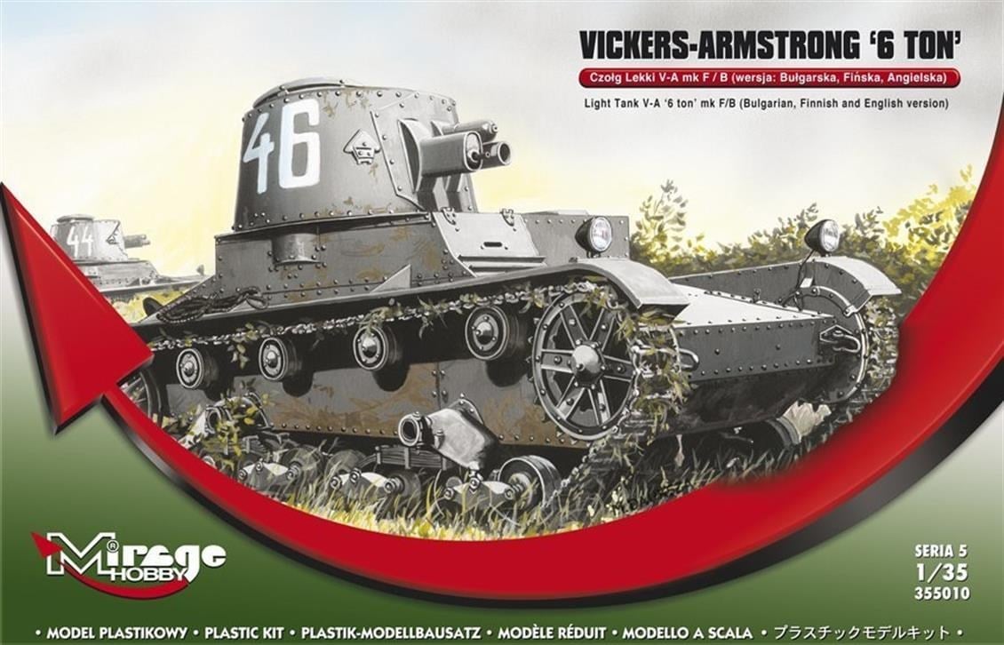 Mirage 355010 1/35 Ölçek, Vickersarmstrong 6 Ton Mk F/B Light Ta, Plastik Model kiti