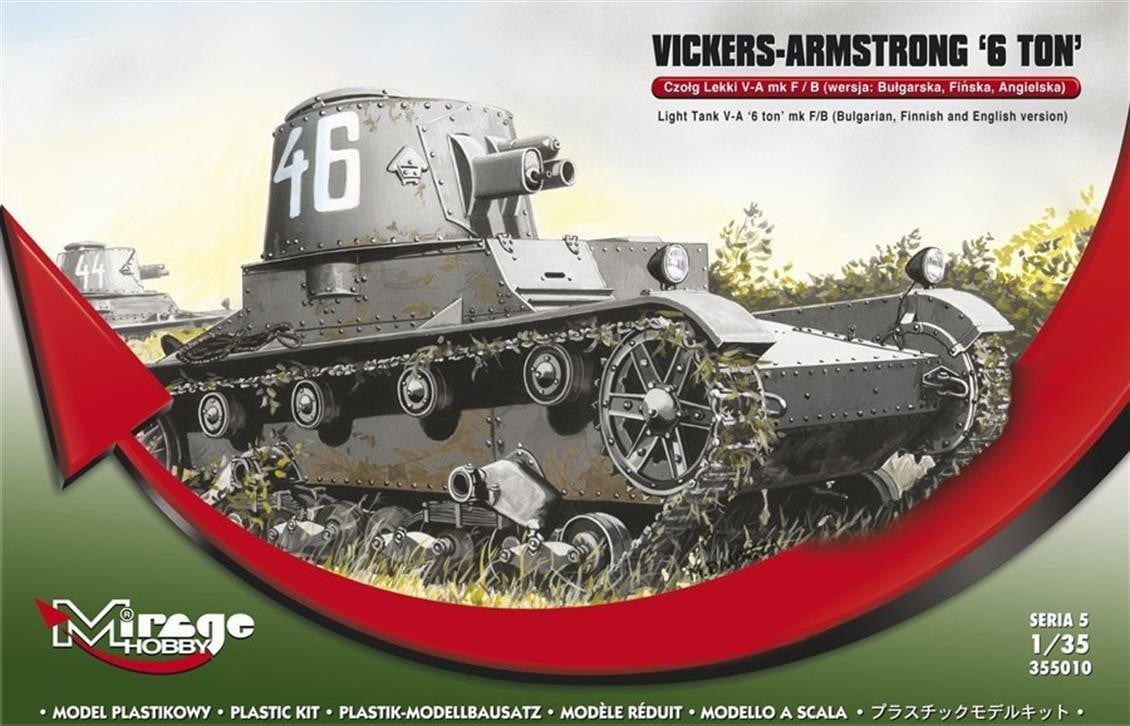 Mirage 355010 1/35 Ölçek, Vickersarmstrong 6 Ton Mk F/B Light Ta, Plastik Model kiti