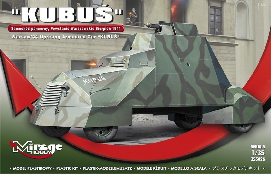 Mirage 355026 1/35 Ölçek, Kubus Warsaw 44 Uprising Armoured Car, Plastik Model kiti