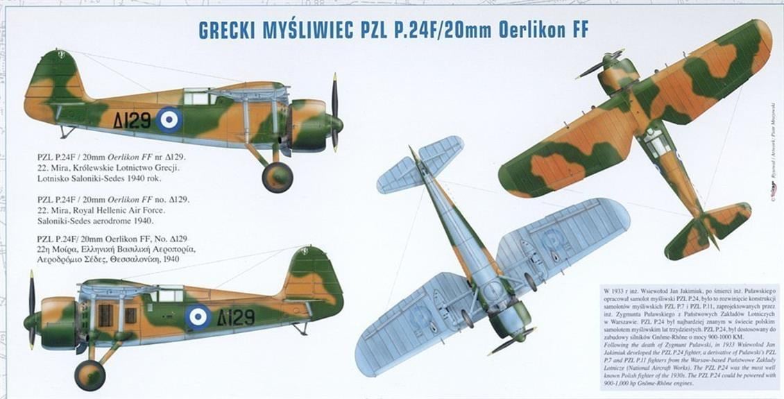 Mirage 48107 1/48 Ölçek, Greek Fıghter Pzl.P.24F Wıth 20Mm Oerlı, Plastik Model kiti