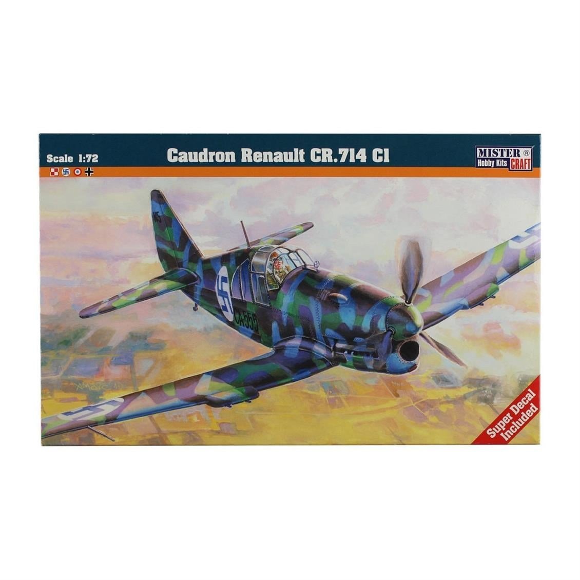 Mistercraft B006 1/72 Ölçek, Caudron Renault CR.714 C1 Savaş Uçağı, Plastik Model kiti