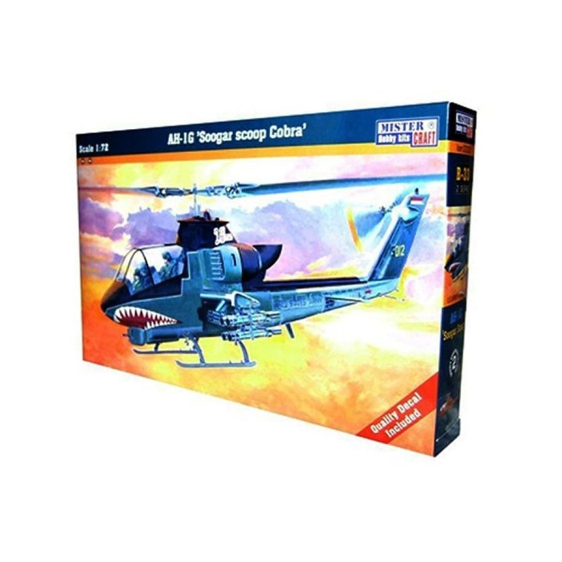 Mistercraft B033 1/72 Ölçek, AH-1G (Soogar Scoop) Helikopteri, Plastik Model kiti