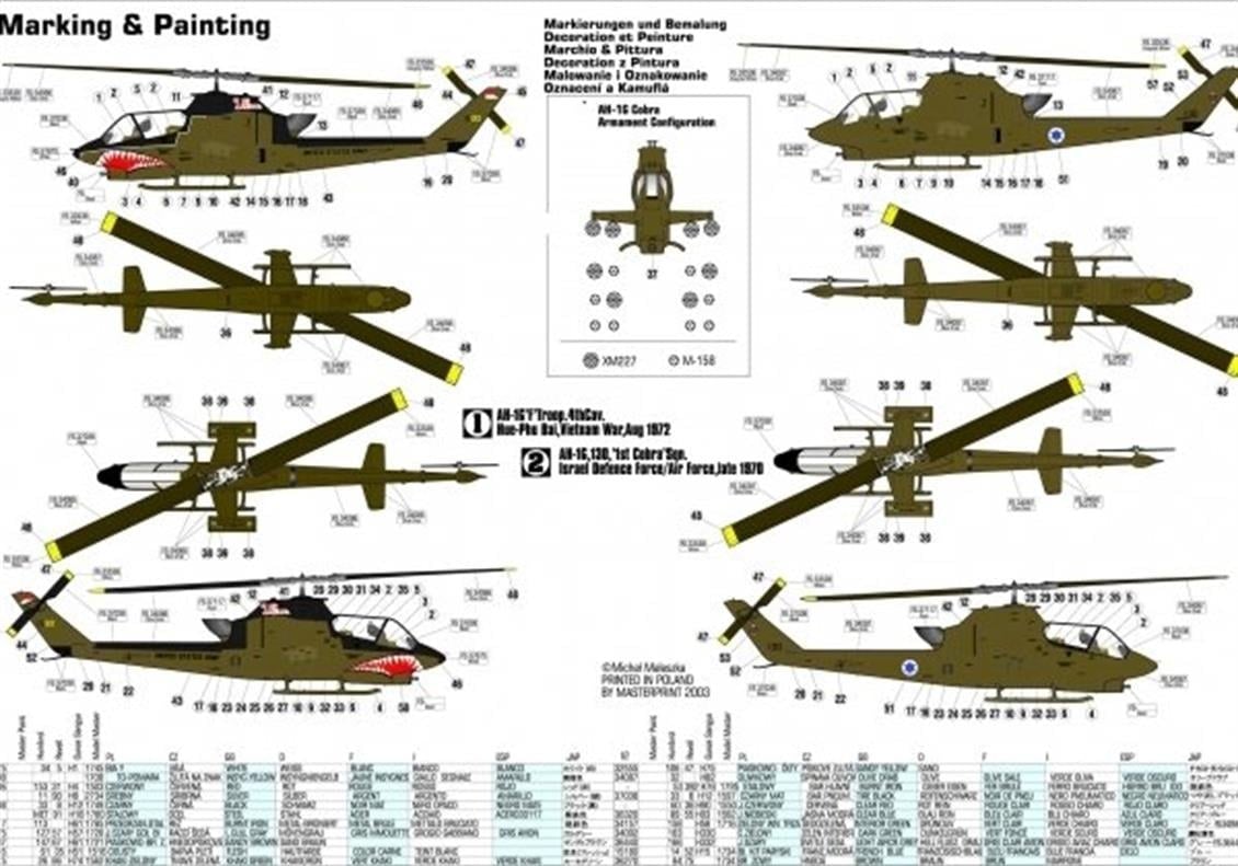 Mistercraft B033 1/72 Ölçek, AH-1G (Soogar Scoop) Helikopteri, Plastik Model kiti