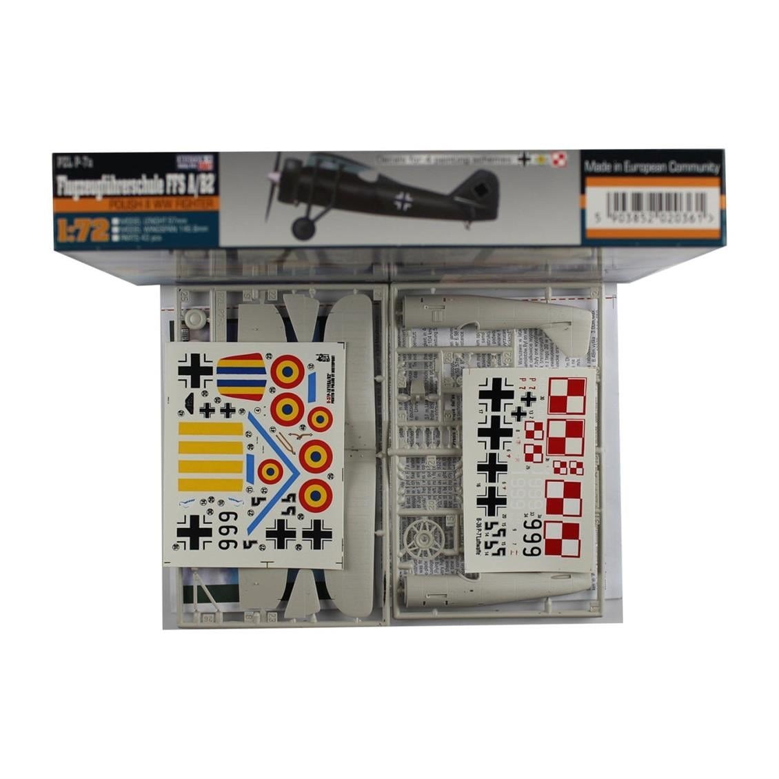 Mistercraft B036 1/72 Ölçek, PZL P-7 (Pilot Okulu) Savaş Uçağı, Plastik Model kiti