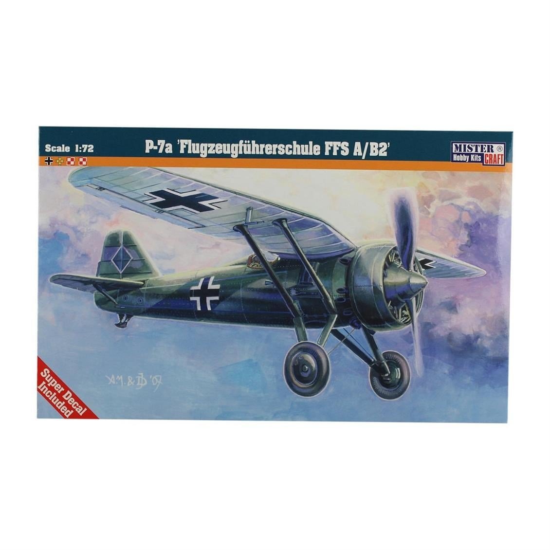 Mistercraft B036 1/72 Ölçek, PZL P-7 (Pilot Okulu) Savaş Uçağı, Plastik Model kiti