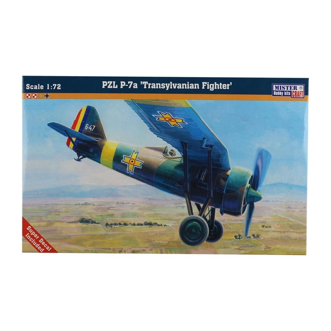 Mistercraft B037 1/72 Ölçek, PZL P-7 (Transilvanya Savaşçısı) Savaş Uçağı, Plastik Model kiti