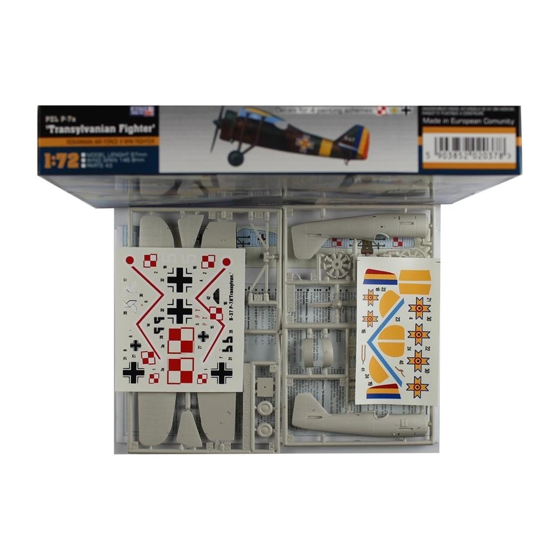 Mistercraft B037 1/72 Ölçek, PZL P-7 (Transilvanya Savaşçısı) Savaş Uçağı, Plastik Model kiti