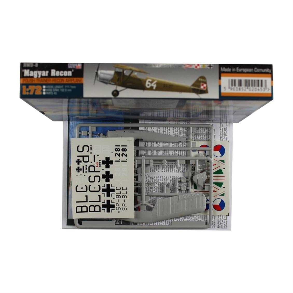 Mistercraft B045 1/72 Ölçek, RWD-8 (Macar Keşif) Savaş Uçağı, Plastik Model kiti