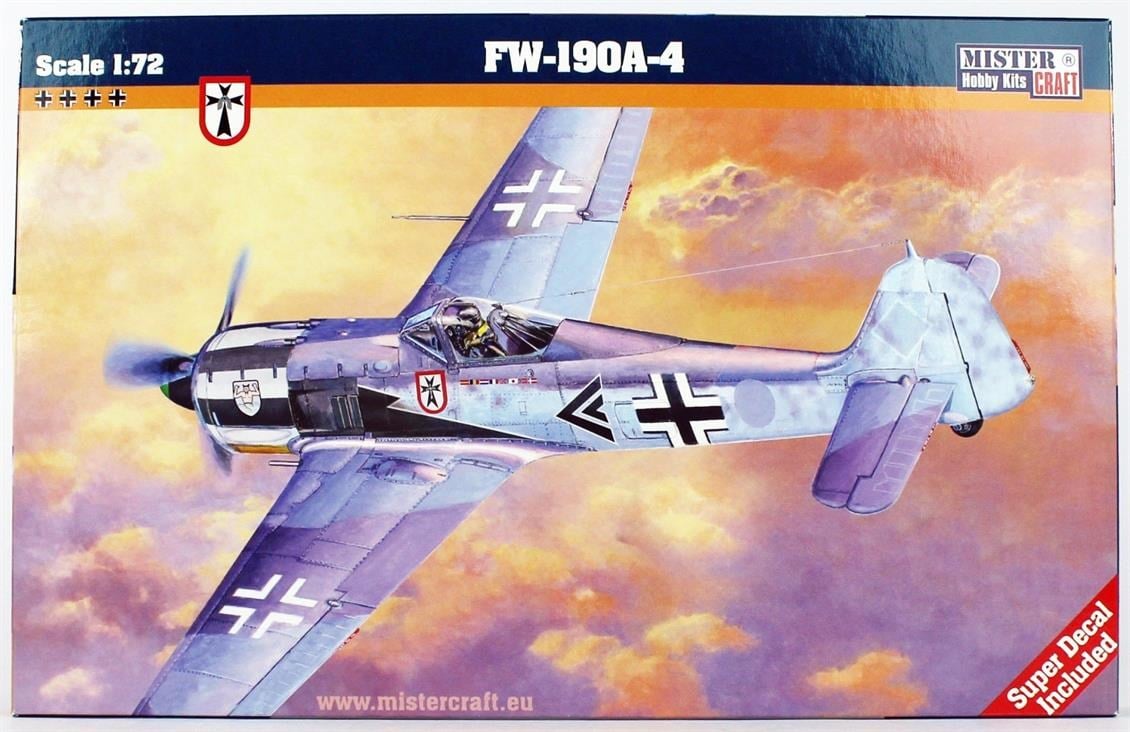 Mistercraft C001 1/72 Ölçek, Fw-190A-4 Savaş Uçağı, Plastik Model kiti