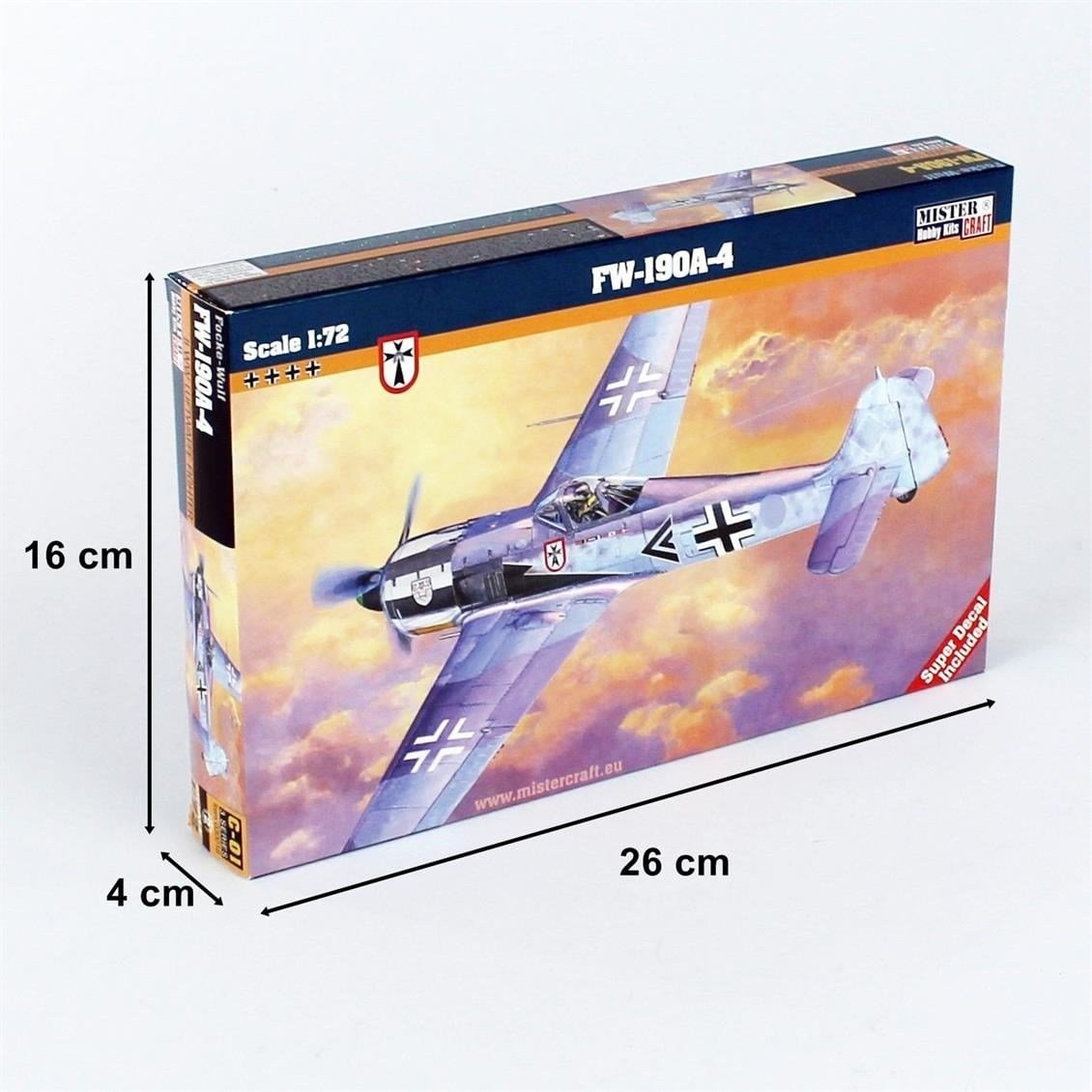 Mistercraft C001 1/72 Ölçek, Fw-190A-4 Savaş Uçağı, Plastik Model kiti