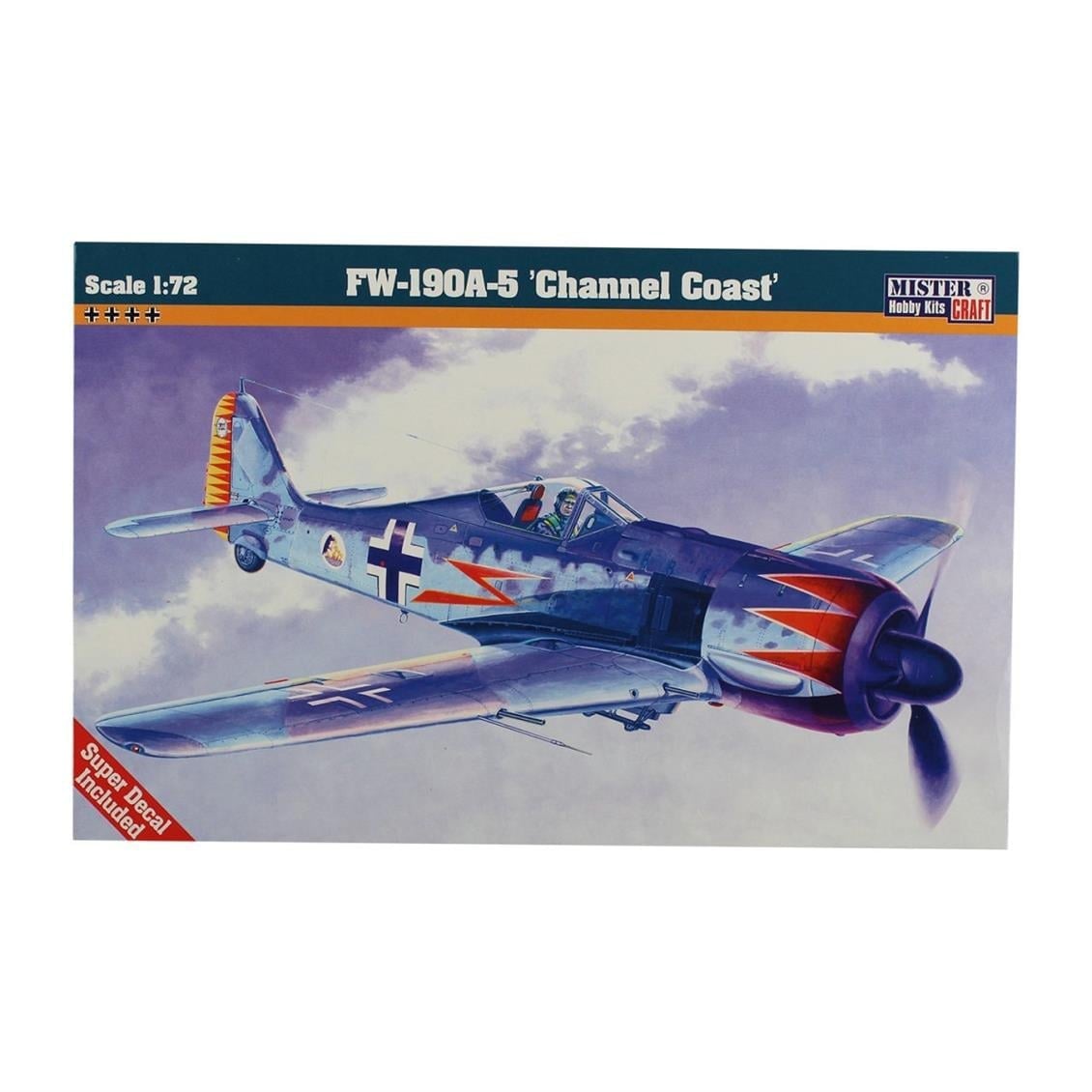 Mistercraft C002 1/72 Ölçek, Fw-190A-5 (Channel Coast) Savaş Uçağı, Plastik Model kiti
