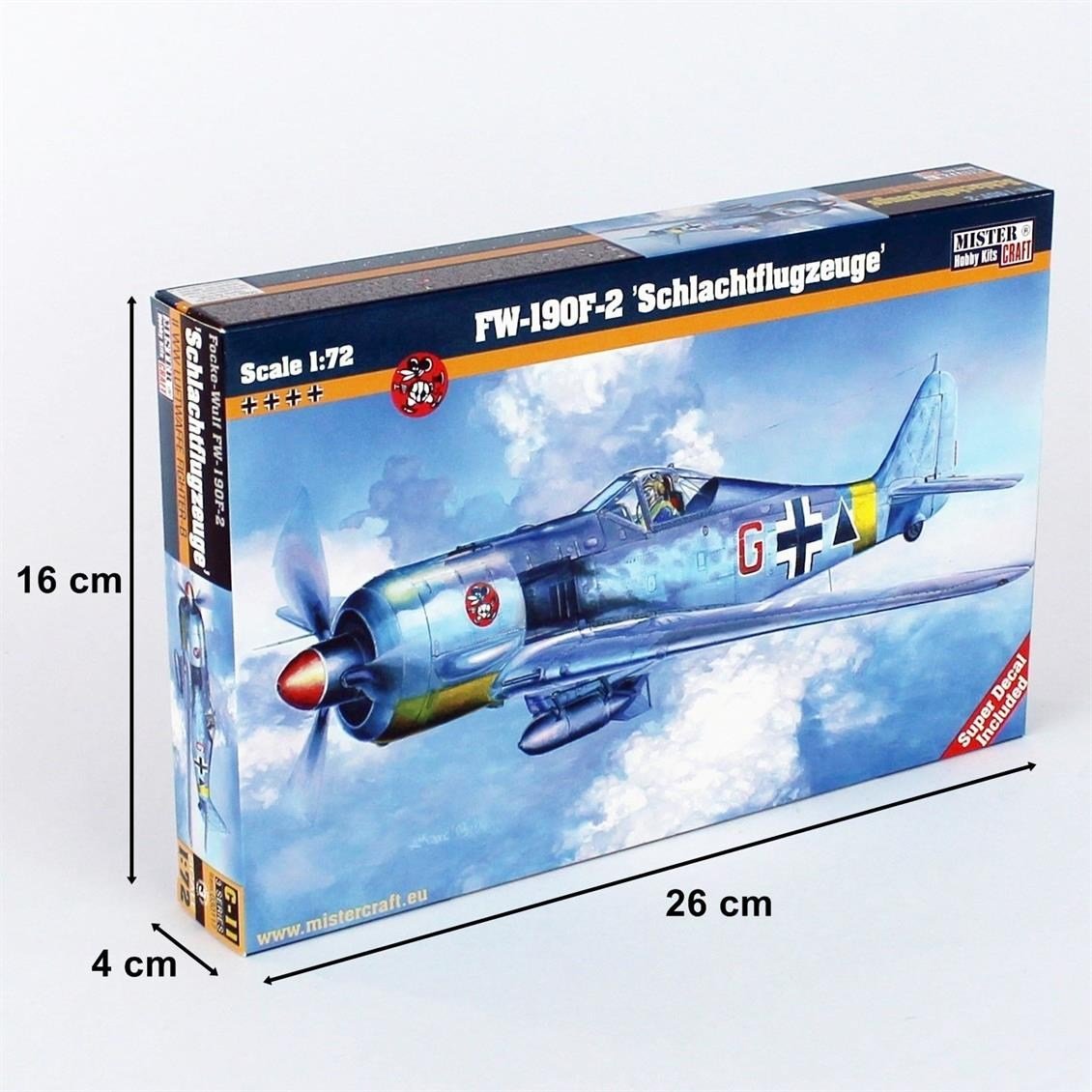 Mistercraft C011 1/72 Ölçek, Fw-190F-2 (Schlachtflugzeuge) Savaş Uçağı, Plastik Model kiti