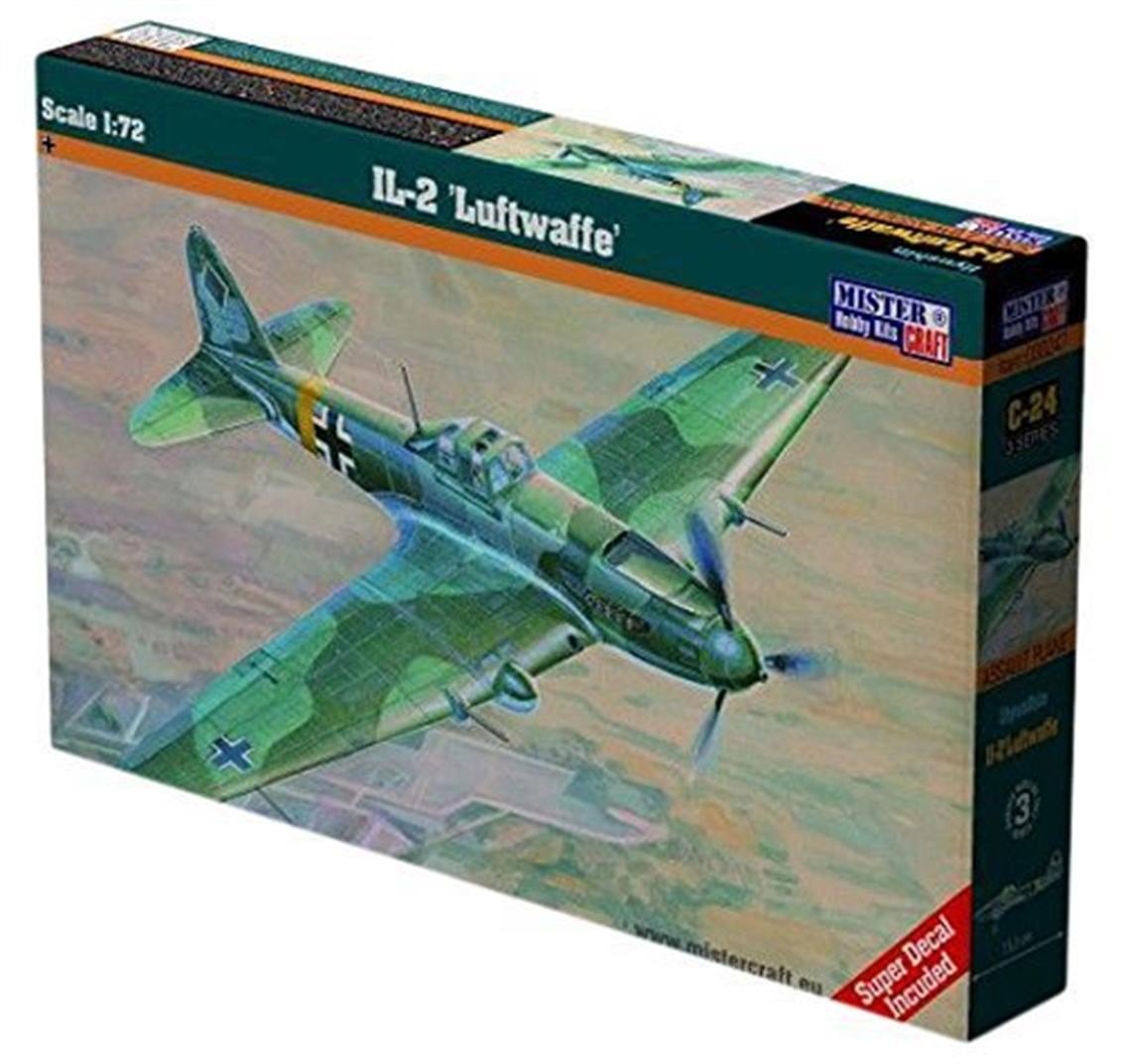 Mistercraft C024 1/72 Ölçek, IL-2 (Luftwaffe) Savaş Uçağı, Plastik Model kiti