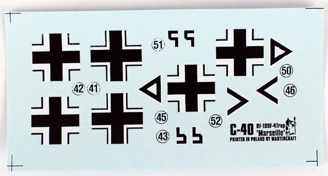 Mistercraft C035 1/72 Ölçek, BF-109F-4 (Hahn) Savaş Uçağı, Plastik Model kiti
