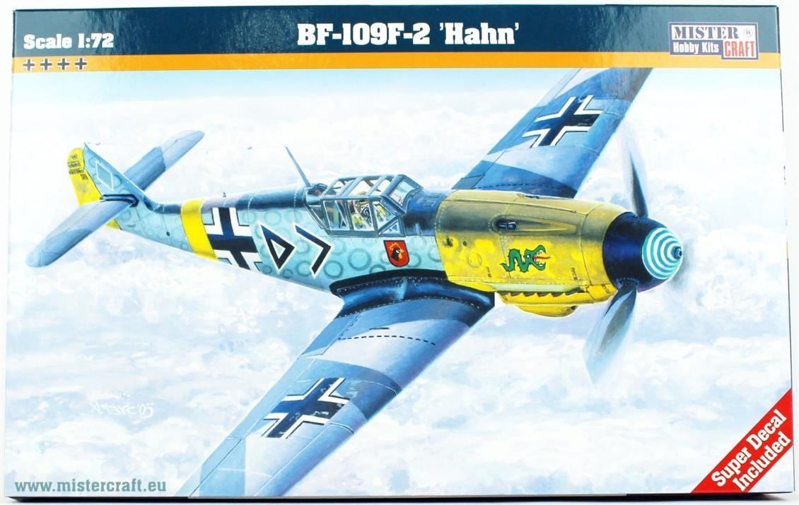 Mistercraft C035 1/72 Ölçek, BF-109F-4 (Hahn) Savaş Uçağı, Plastik Model kiti