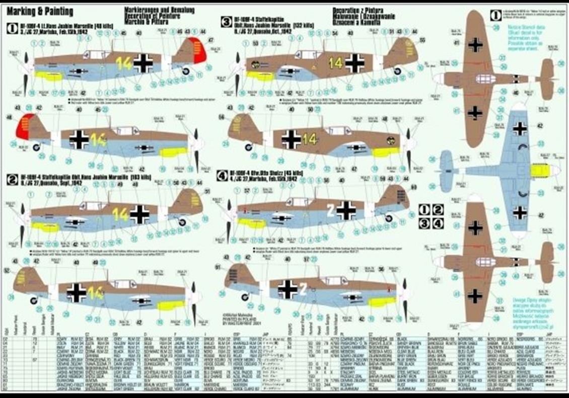 Mistercraft C040 1/72 Ölçek, BF-109F-4/trop (Marseille) Savaş Uçağı, Plastik Model kiti
