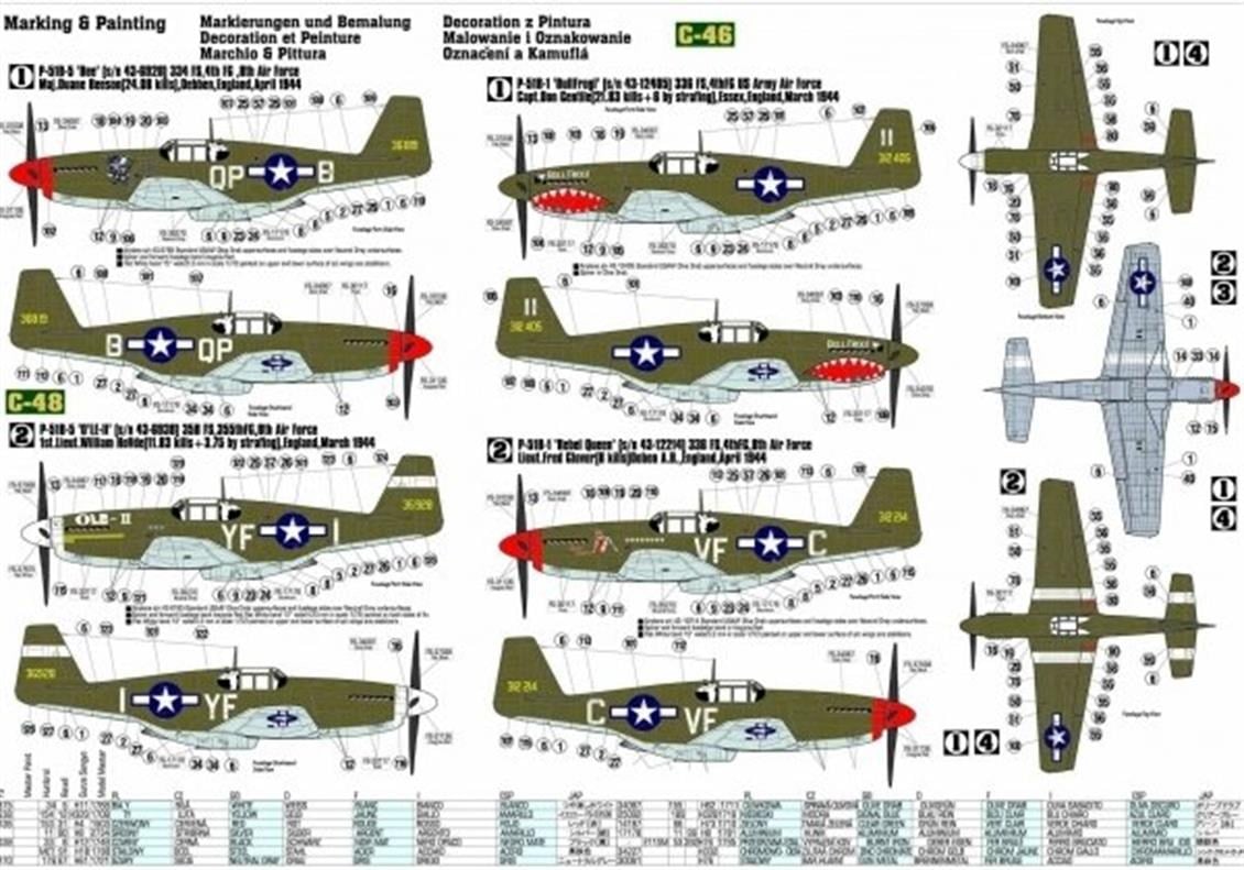 Mistercraft C048 1/72 Ölçek, P-51 B-5 (Bee) Savaş Uçağı, Plastik Model kiti