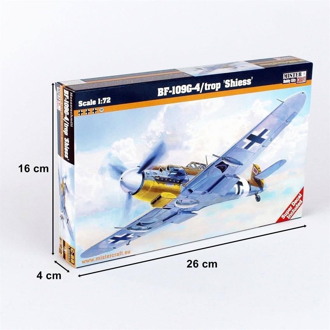 Mistercraft C088 1/72 Ölçek, BF-109G-4/trop (Shiess) Savaş Uçağı, Plastik Model kiti