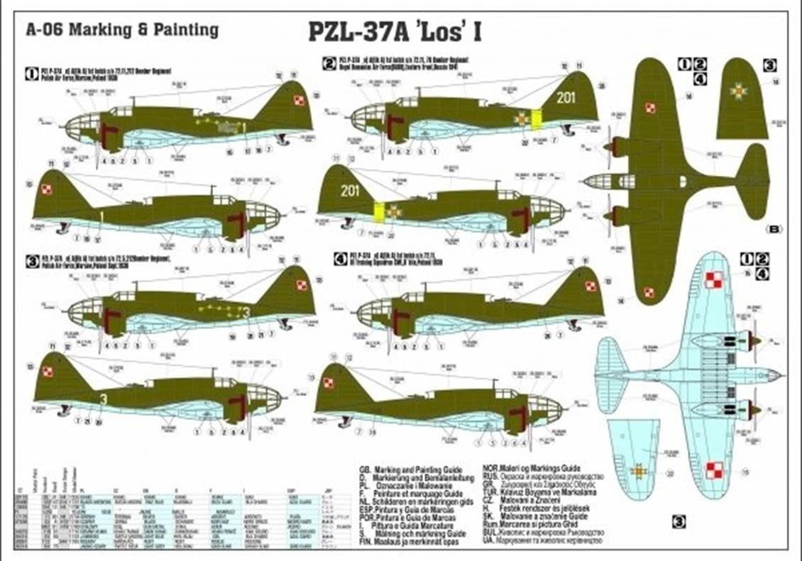 Mistercraft D006 1/72 Ölçek, PZL P-37A ?o? I Savaş Uçağı, Plastik Model kiti