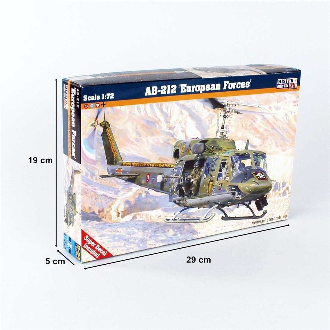 Mistercraft D054 1/72 AB-212 (Avrupa Kuvvetleri) Helikopteri Plastik Model Kiti