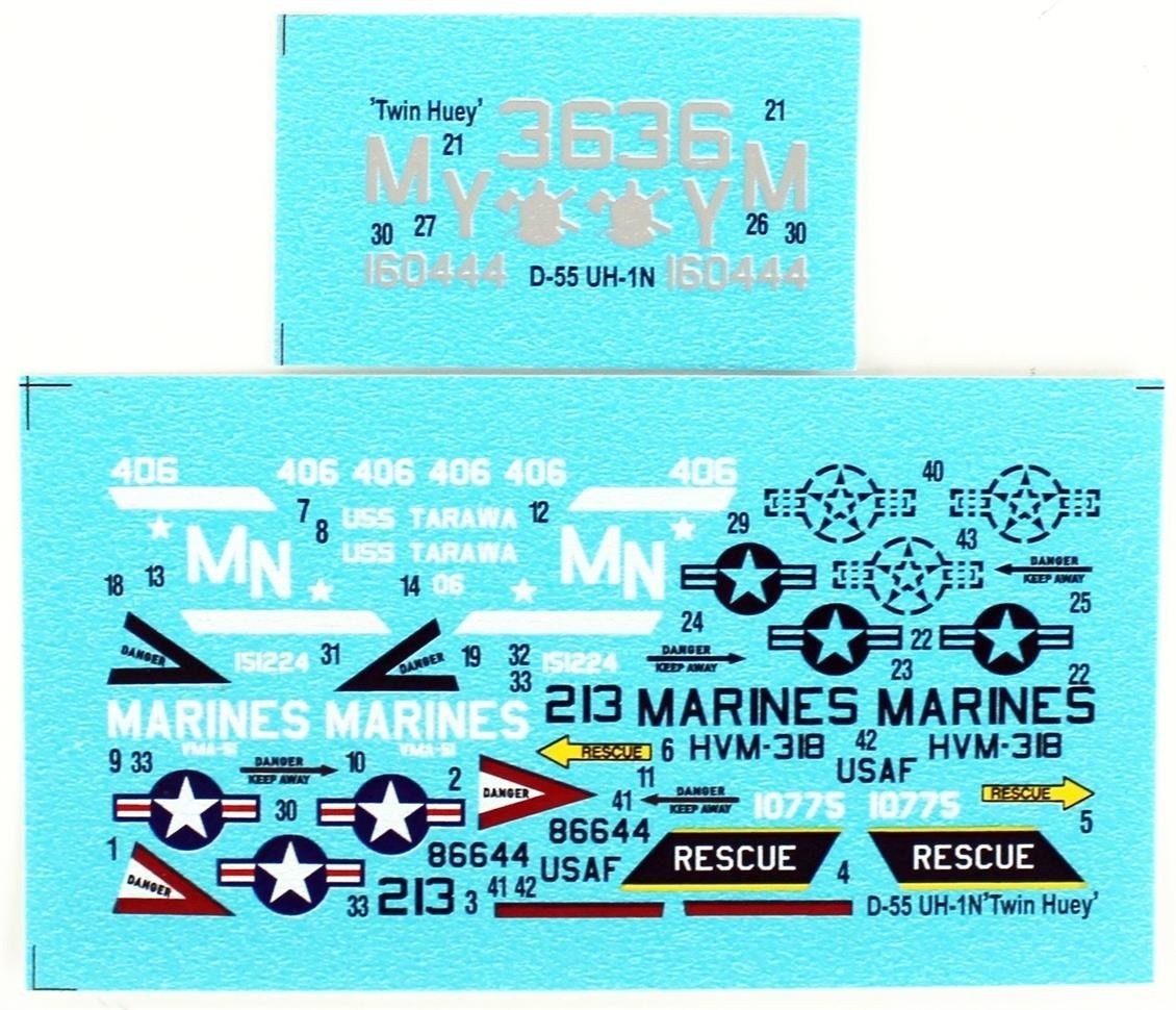 Mistercraft D055 1/72 UH-1 N Secret Mission Askeri Helikopter Plastik Model Kiti