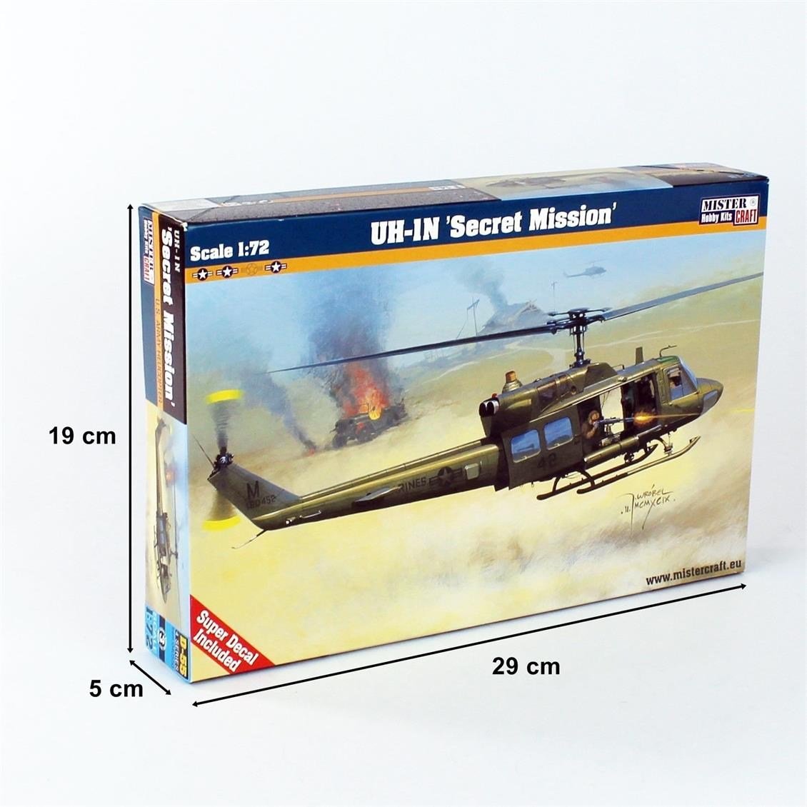 Mistercraft D055 1/72 UH-1 N Secret Mission Askeri Helikopter Plastik Model Kiti