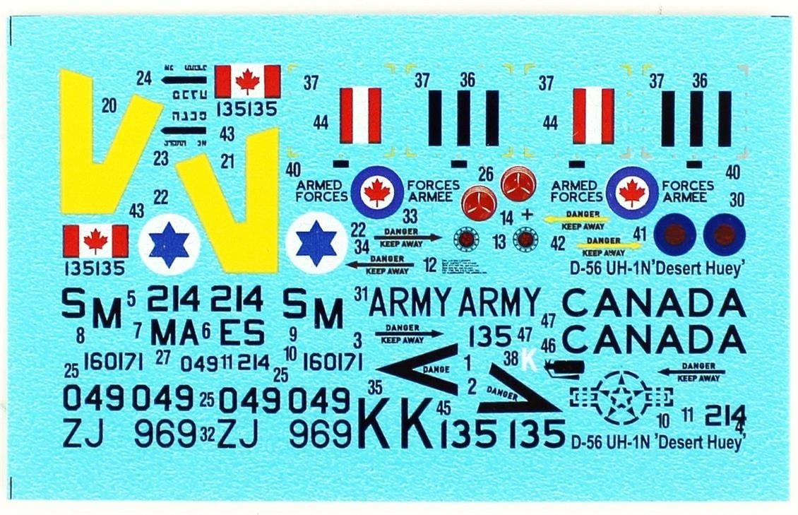 Mistercraft D056 1/72 UH-1N Desert Huey Askeri Helikopter Plastik Model Kiti