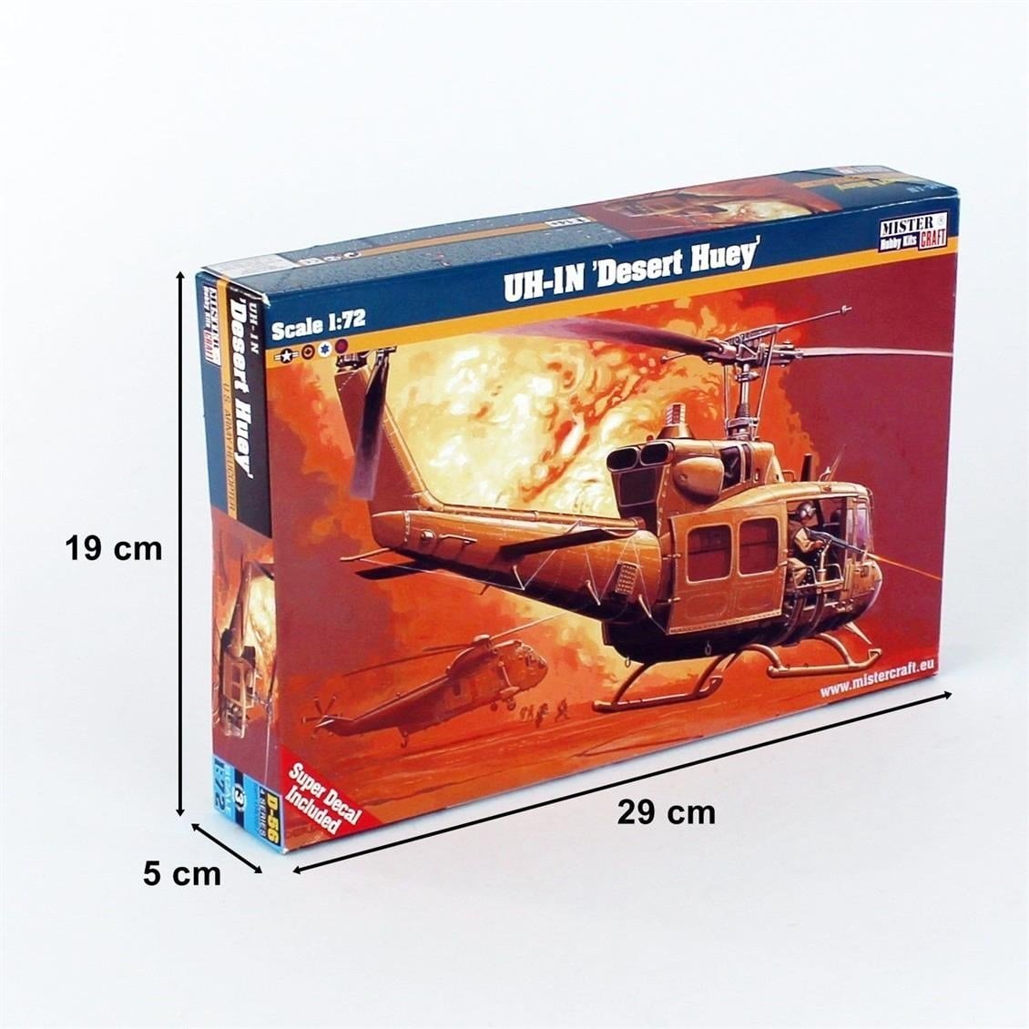 Mistercraft D056 1/72 UH-1N Desert Huey Askeri Helikopter Plastik Model Kiti