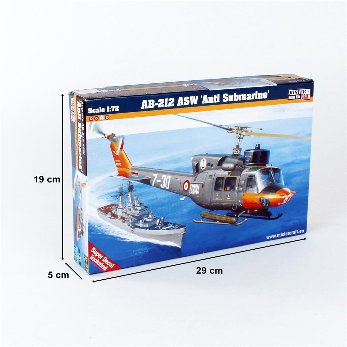 Mistercraft D057 1/72 AB-212 ASW Denizaltı Avcı Helikopteri Plastik Model Kiti