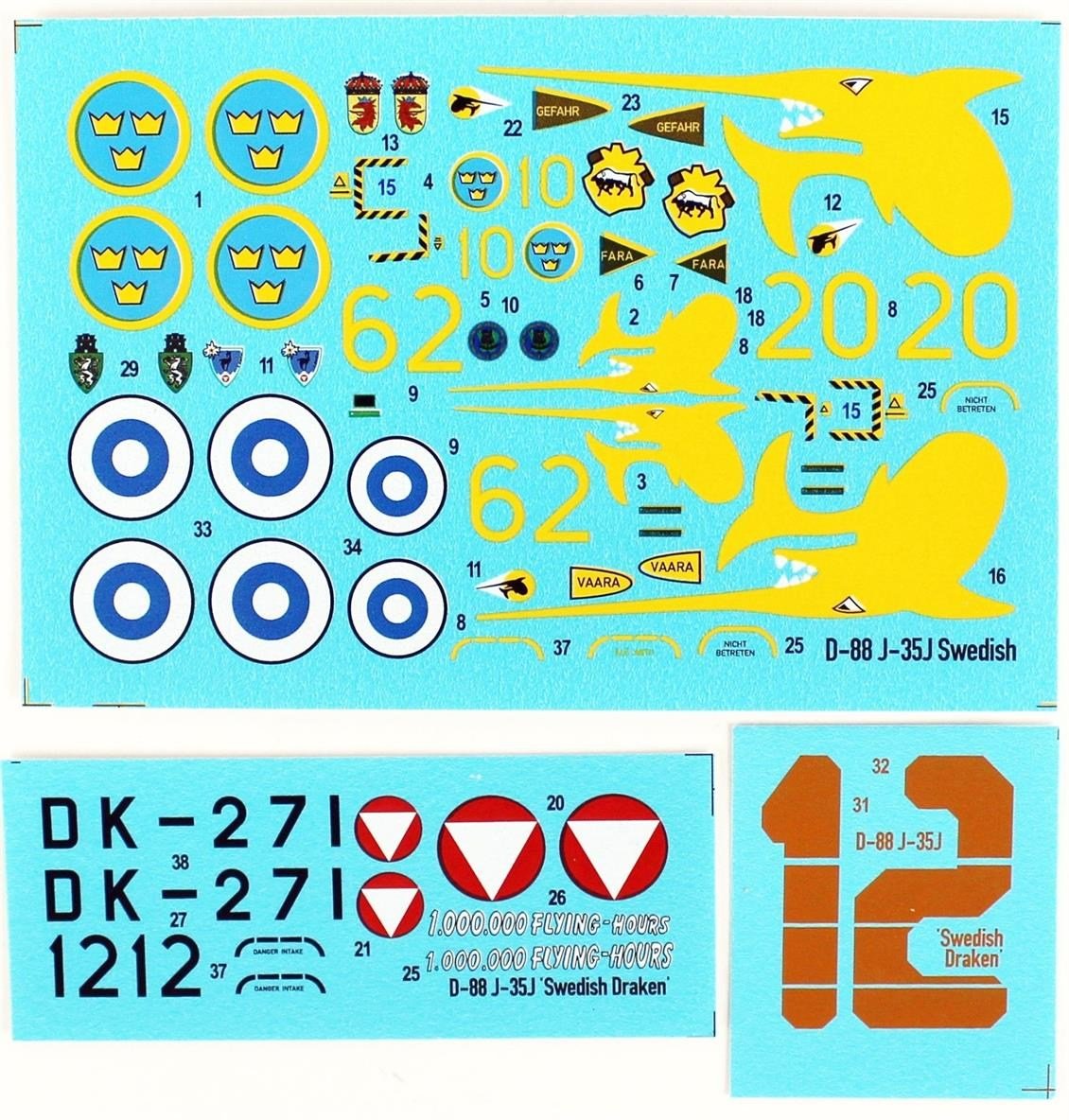 Mistercraft D088 1/72 F-35J Draken (Swedish A.F.) Savaş Uçağı Plastik Model Kiti