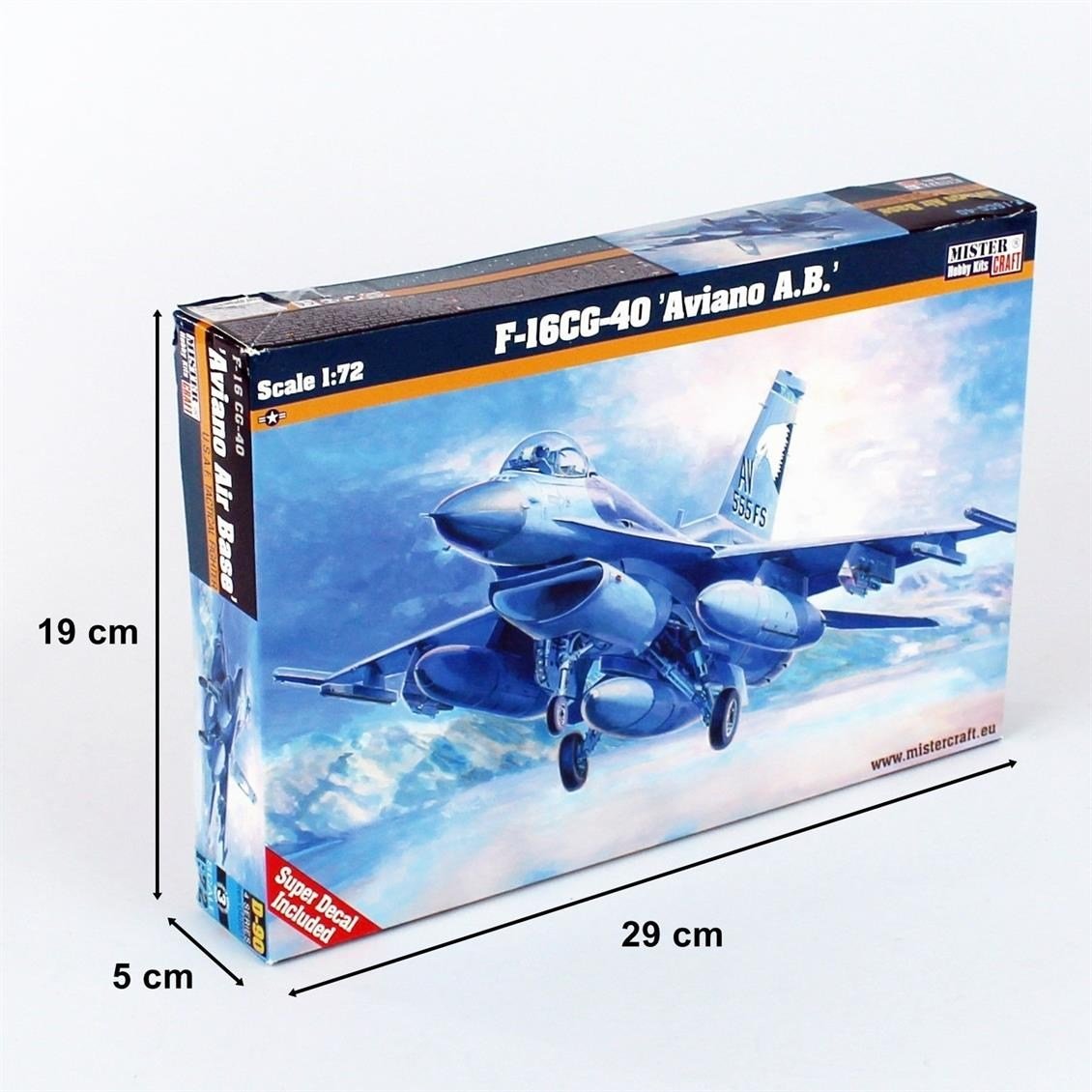 Mistercraft D090 1/72 F-16C-40 (Aviano A.B.) Savaş Savaş Uçağı Plastik Model Kiti